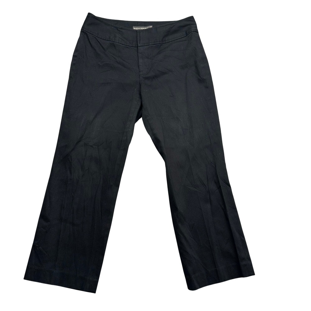 Banana Republic Dress Pants Womens 6 Black Martin Fit Stretch Textured